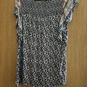 Maurices Navy Floral Blouse